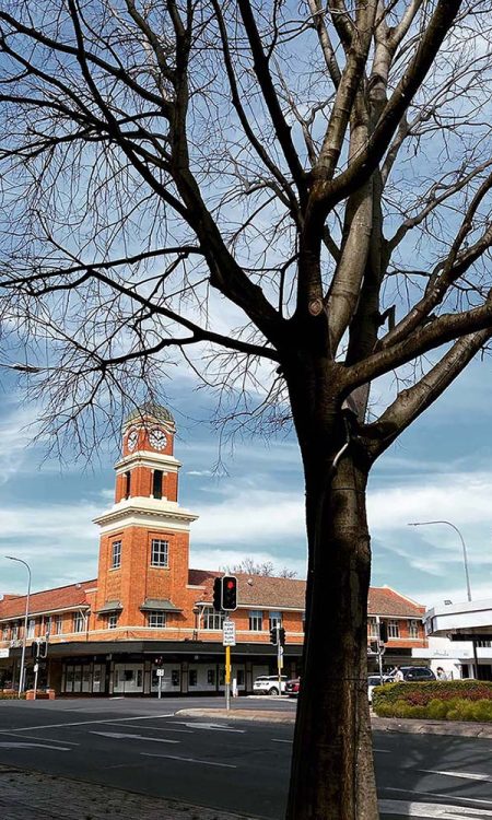 ALBURY, NEW SOUTH WALES, AUSTRALIA. - On August 8, 2021. -Heritage old clock tower building of coronet jewellers of distinction at Dean street ,Albury CBD.